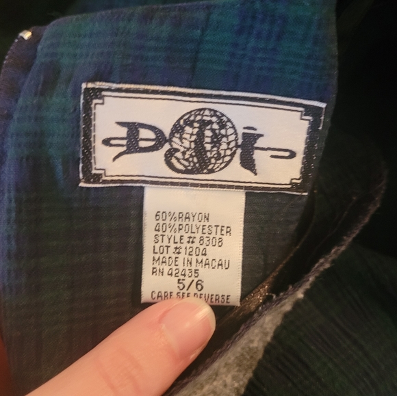 Vintage Green & Blue Plaid Dress - Picture 6 of 6